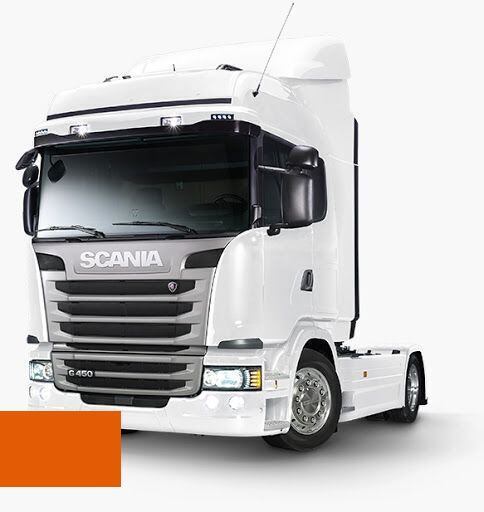Levně Autolak ve spreji Scania 1366616 ORANGE kvalita autolaku Profesionální (2K)
